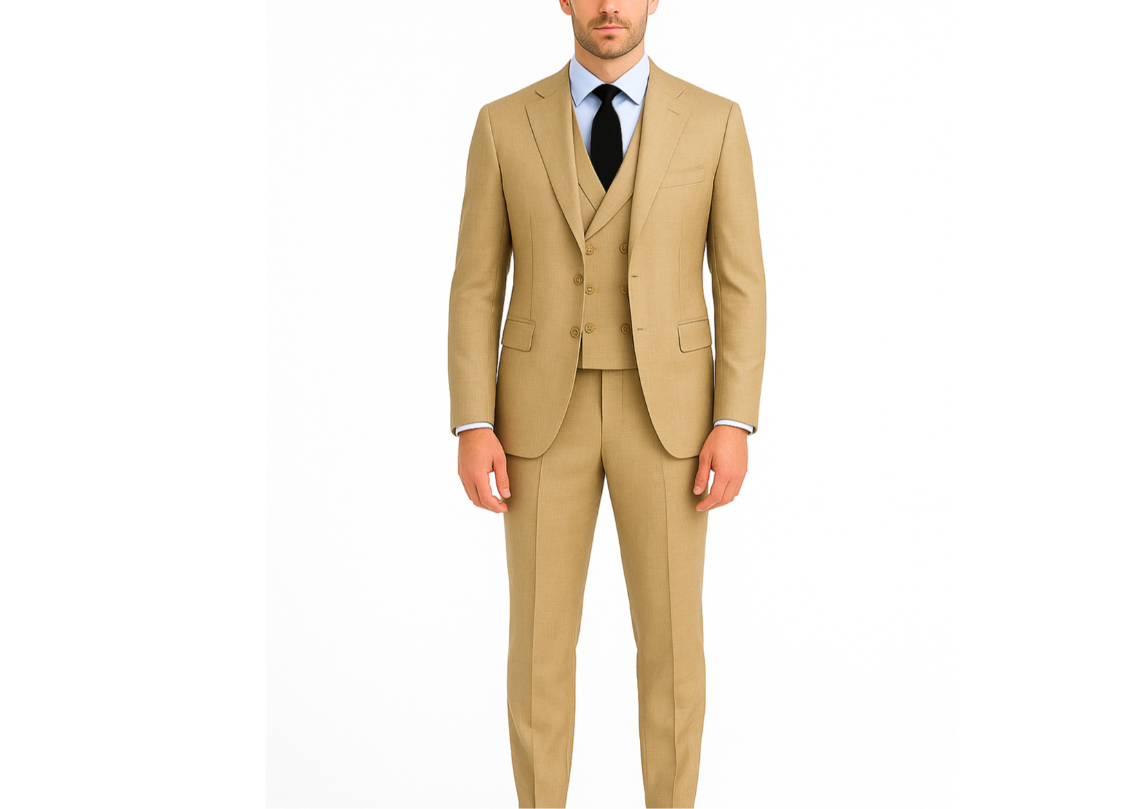 MV2K-2 Modern Fit 3-Piece Suit – Peak Lapel & Adjustable Waist | Vinci Menswear