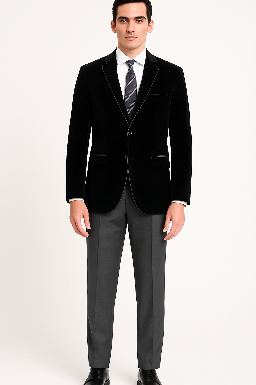 BS-02 Slim Fit Velvet Sport Coat – Luxe Formal Blazer | Vinci Menswear