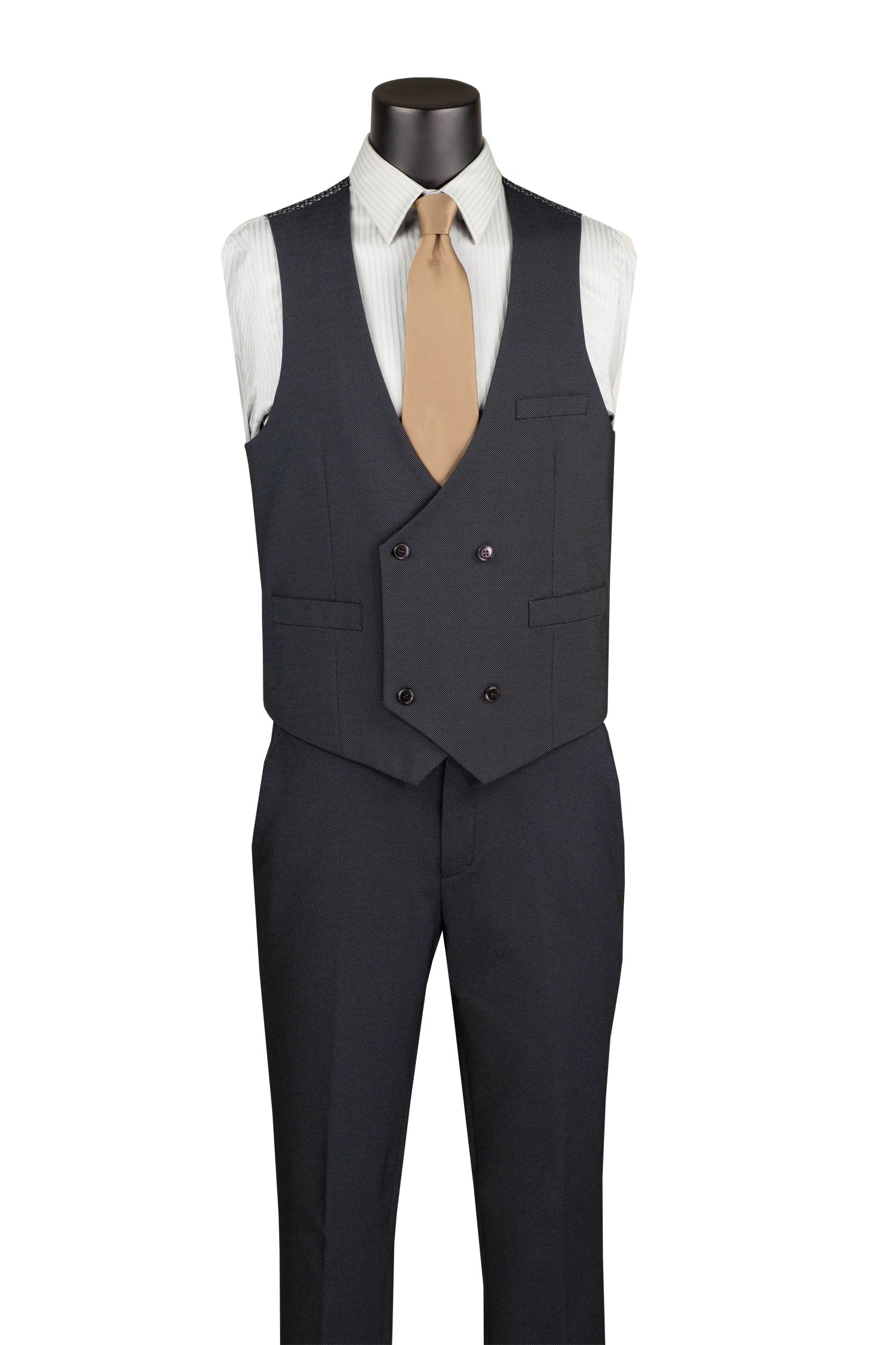 MV2K-3 Modern Fit Vested Suit – 3-Piece Peak Lapel Suit | Vinci Menswear