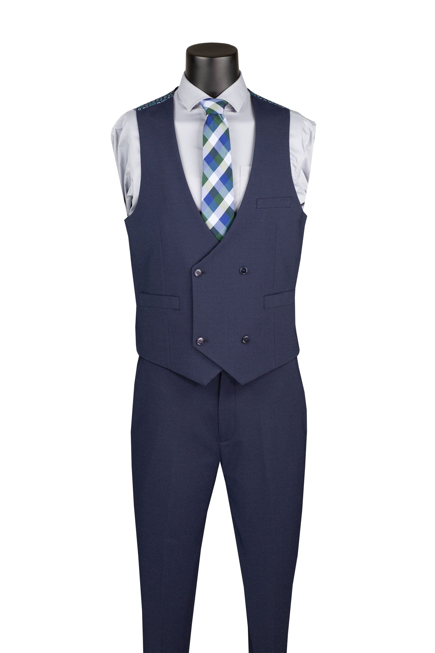 MV2K-3 Modern Fit Vested Suit – 3-Piece Peak Lapel Suit | Vinci Menswear