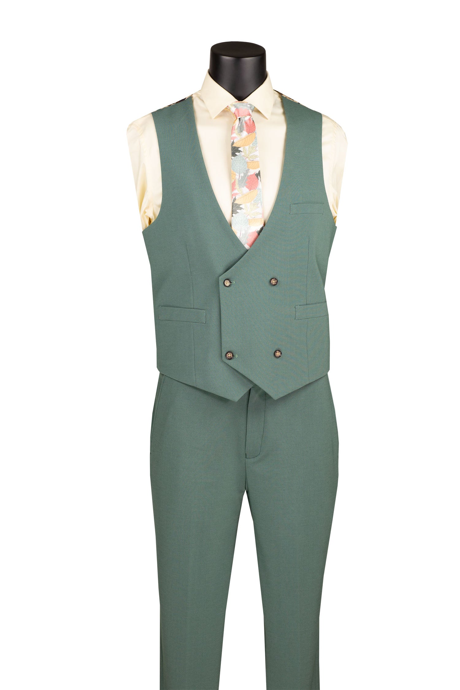 MV2K-3 Modern Fit Vested Suit – 3-Piece Peak Lapel Suit | Vinci Menswear