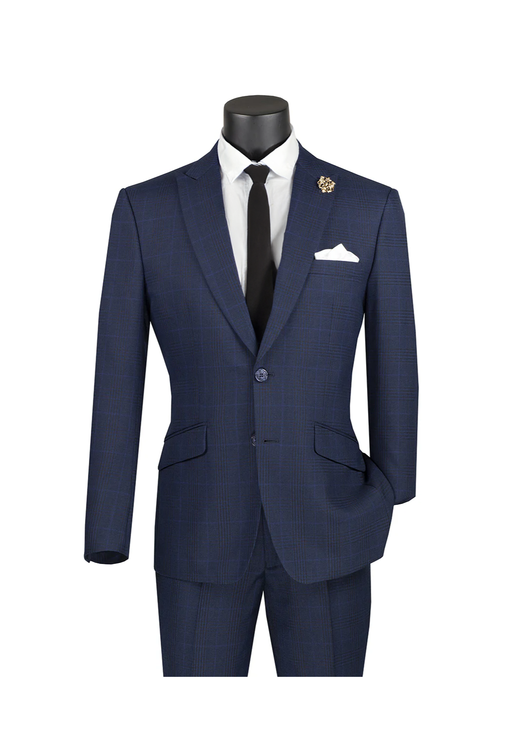 S2RW-1 Slim Fit Suit – Peak Lapel & Glen Plaid | Vinci Menswear