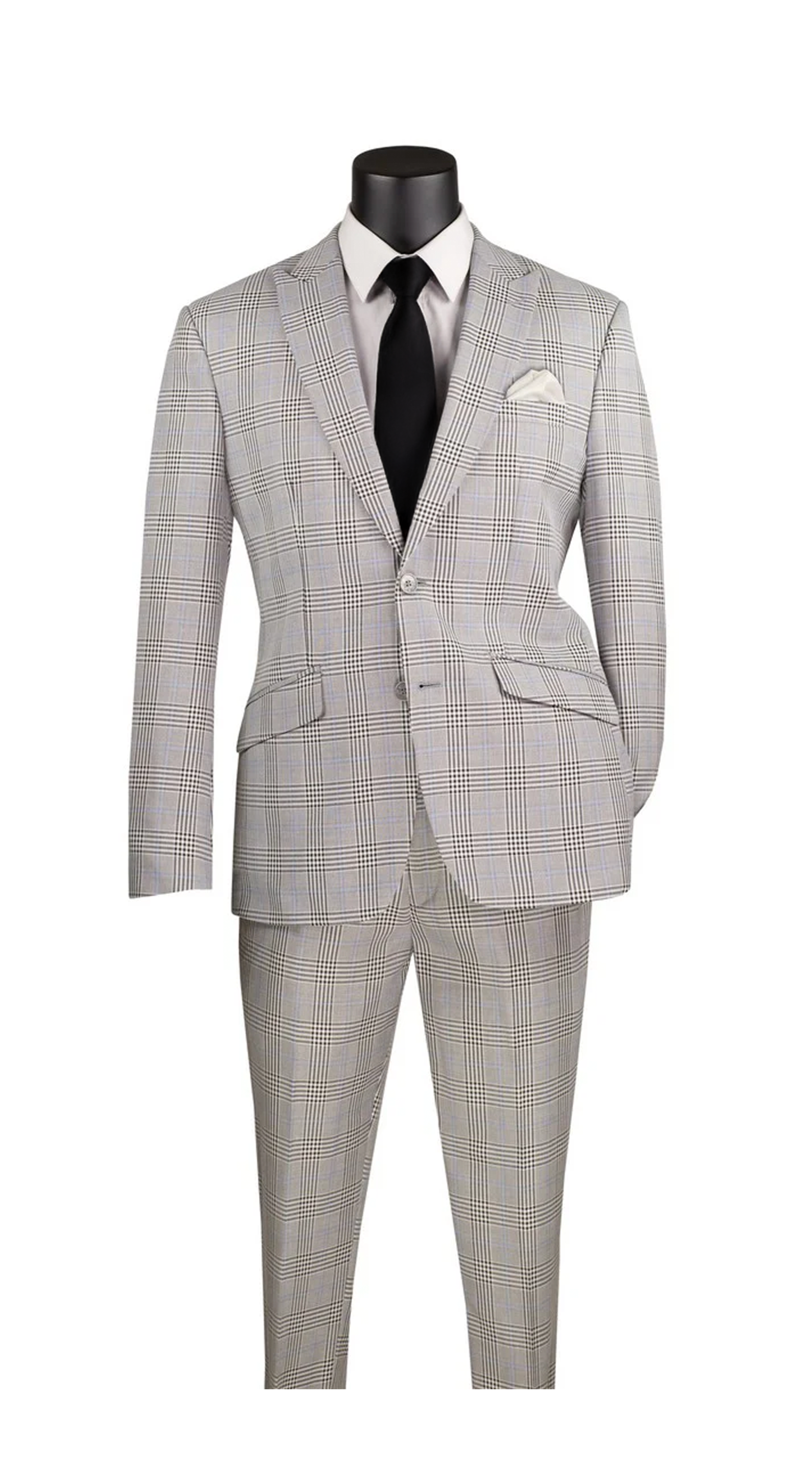 S2RW-1 Slim Fit Suit – Peak Lapel & Glen Plaid | Vinci Menswear