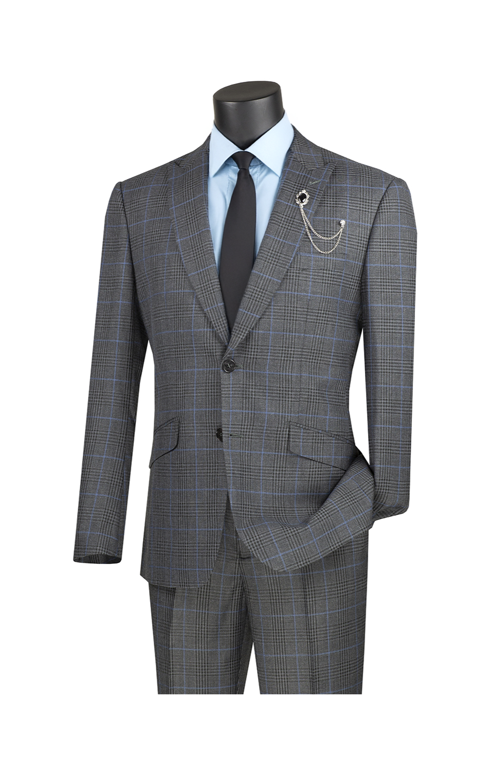 S2RW-1 Slim Fit Suit – Peak Lapel & Glen Plaid | Vinci Menswear
