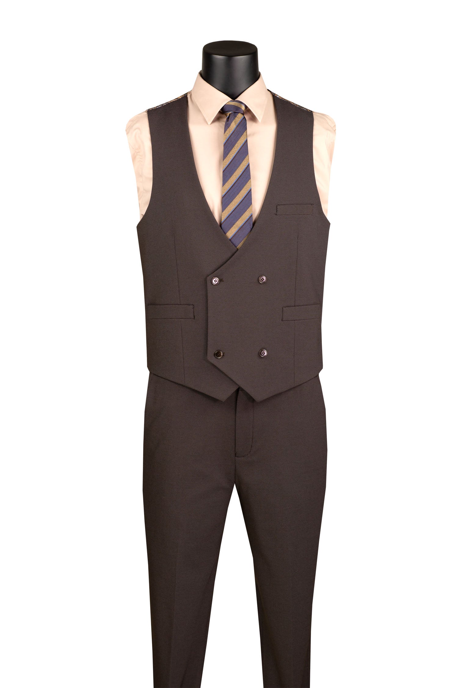 MV2K-3 Modern Fit Vested Suit – 3-Piece Peak Lapel Suit | Vinci Menswear