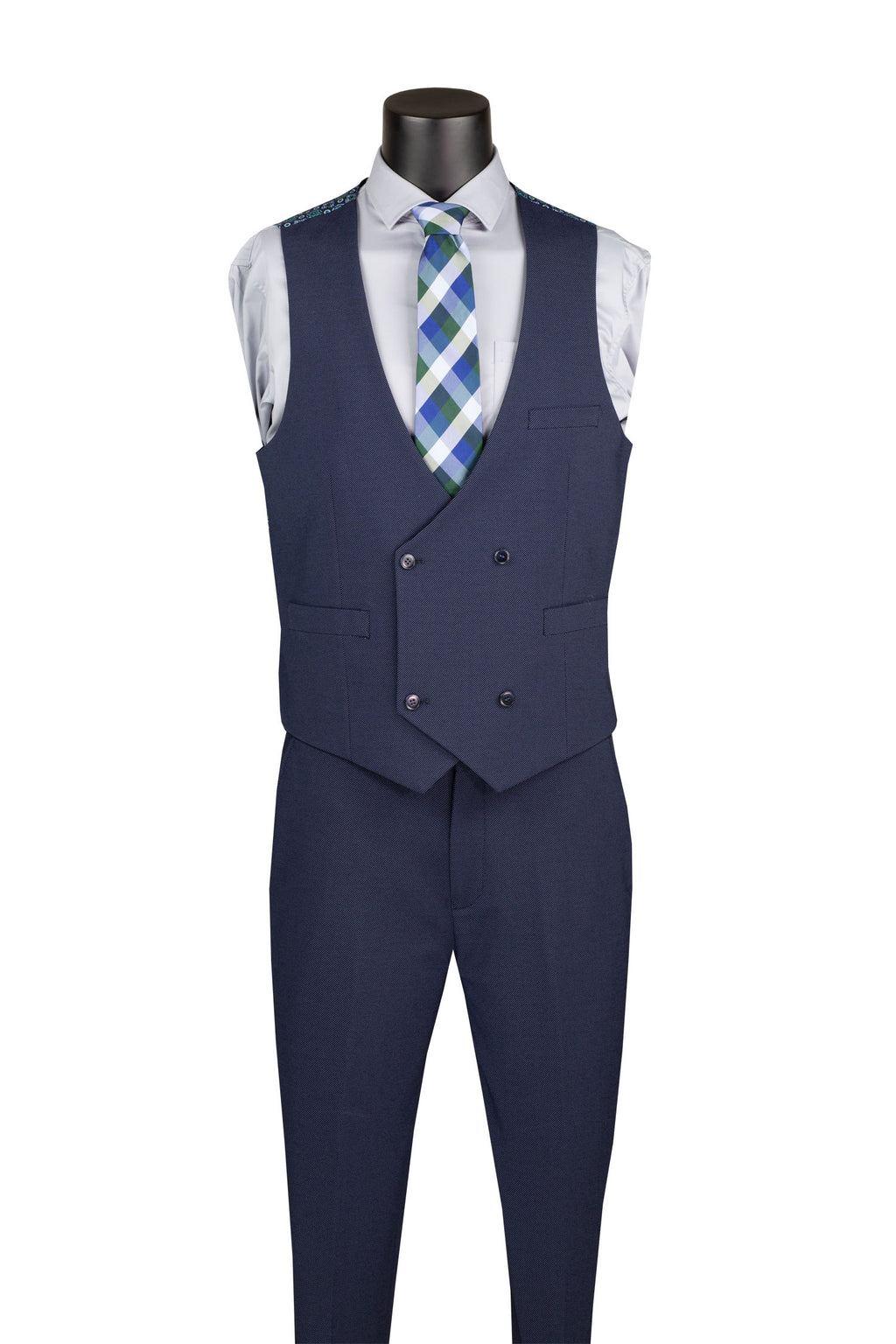 MV2K-3 Modern Fit Vested Suit – 3-Piece Peak Lapel Suit | Vinci Menswear