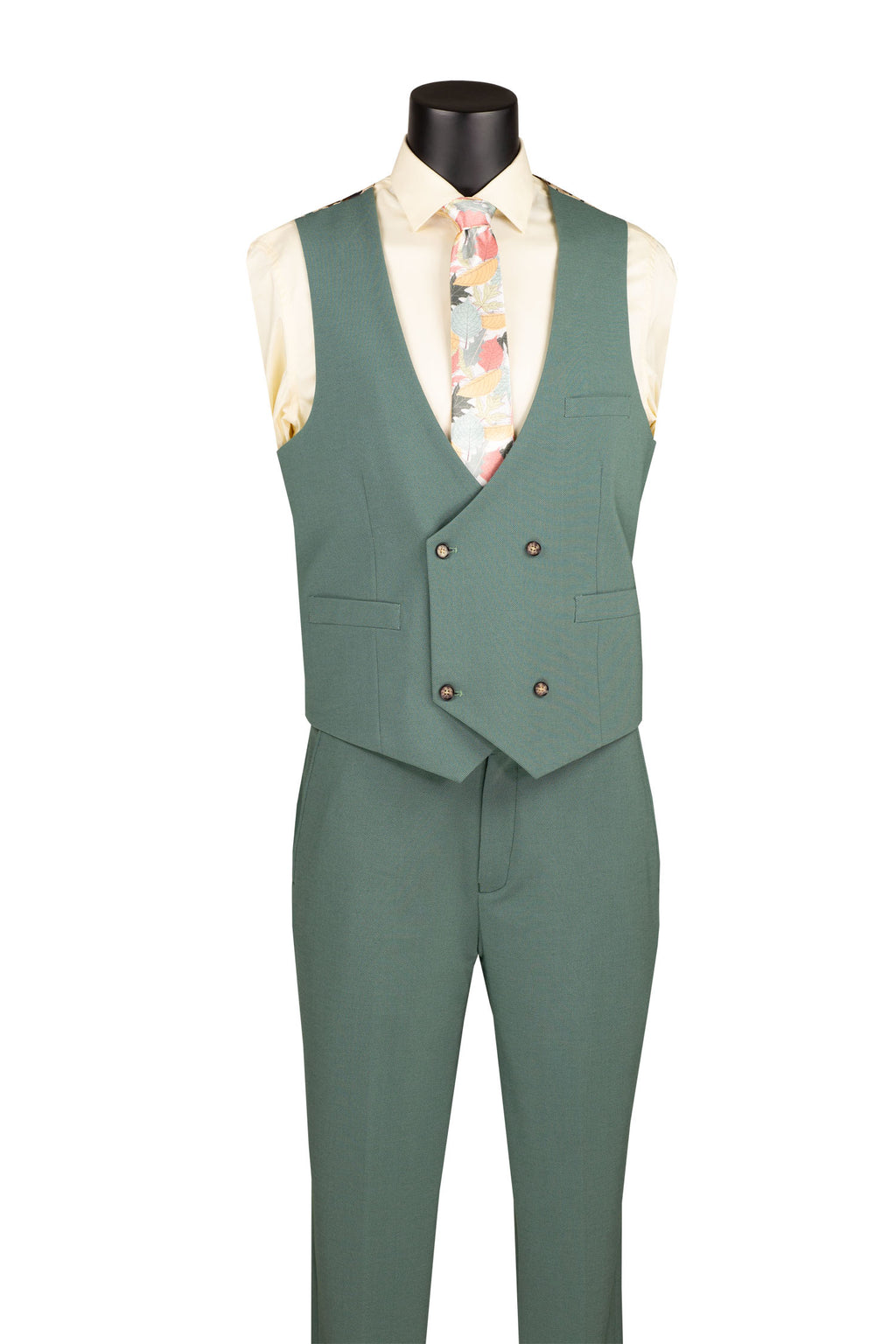 MV2K-3 Modern Fit Vested Suit – 3-Piece Peak Lapel Suit | Vinci Menswear