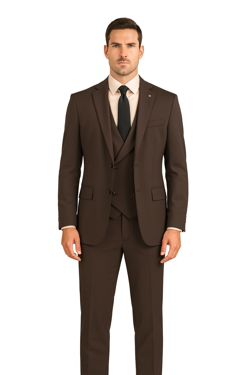 MV2K-3 Modern Fit Vested Suit – 3-Piece Peak Lapel Suit | Vinci Menswear