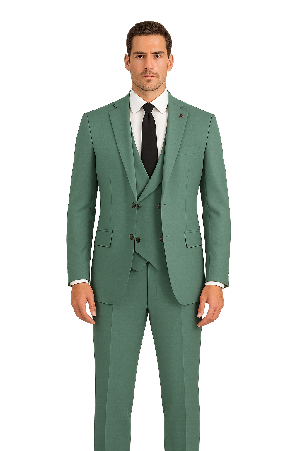 MV2K-3 Modern Fit Vested Suit – 3-Piece Peak Lapel Suit | Vinci Menswear