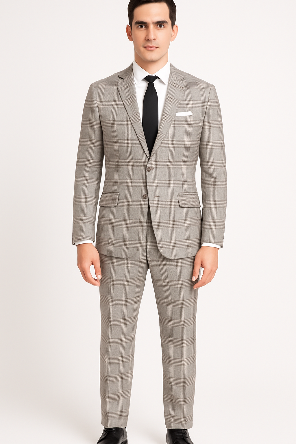 S2RW-1 Slim Fit Suit – Peak Lapel & Glen Plaid | Vinci Menswear