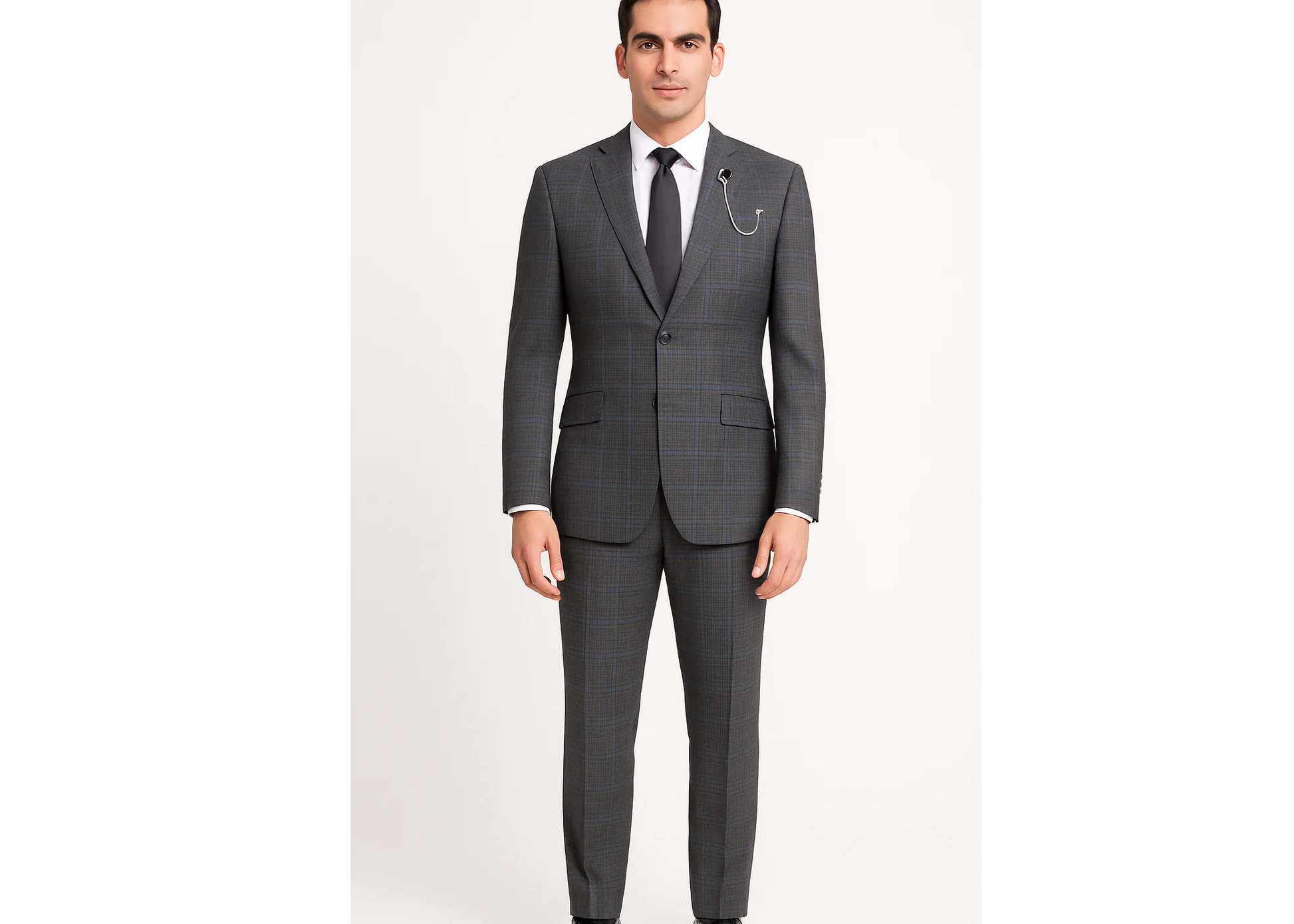 S2RW-1 Slim Fit Suit – Peak Lapel & Glen Plaid | Vinci Menswear
