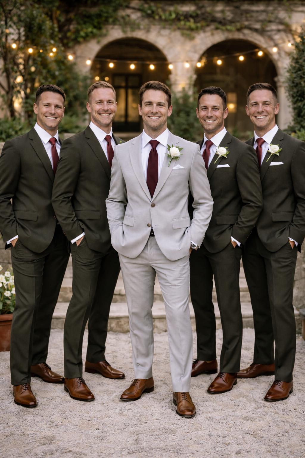 Gray, Olive & Burgundy