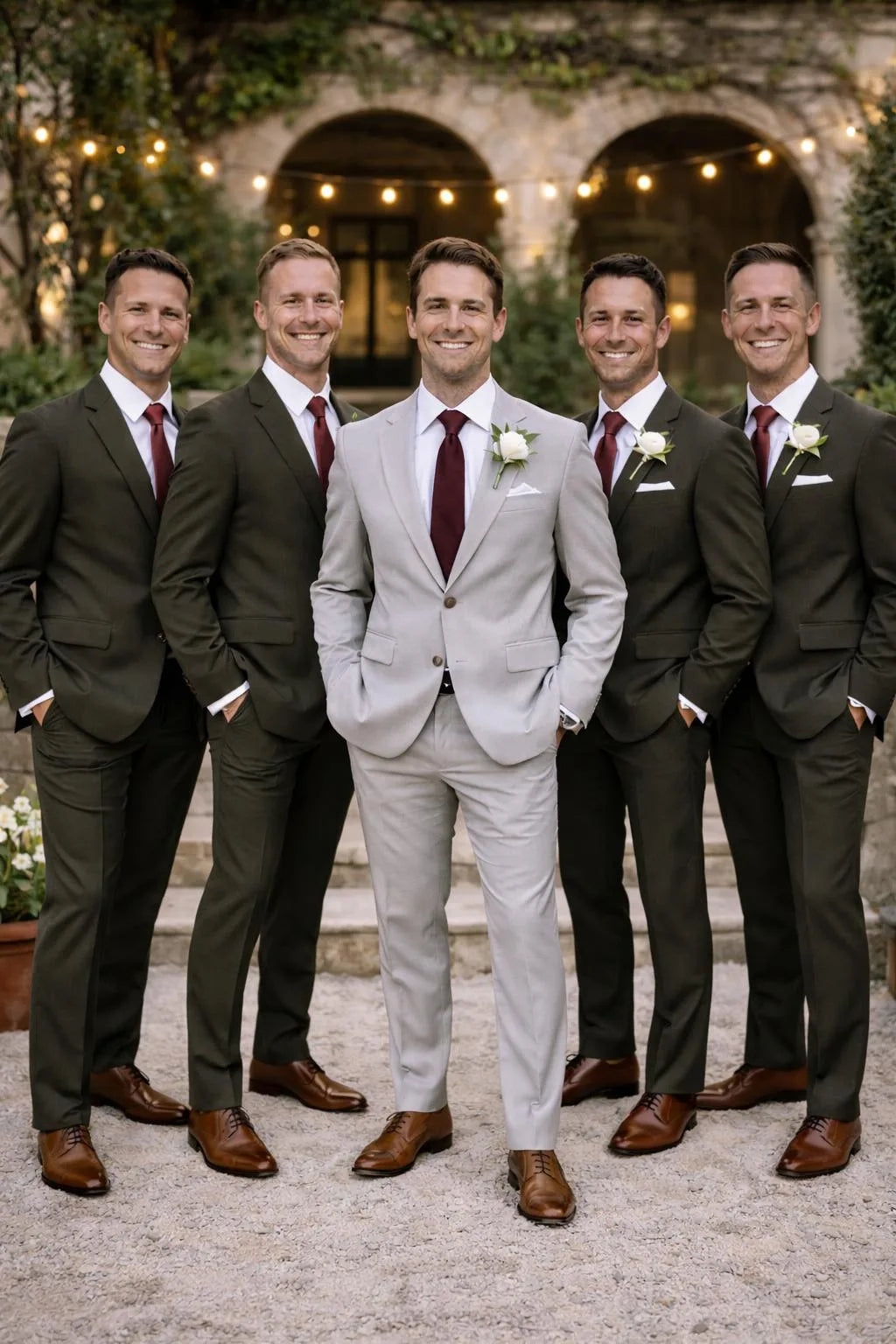 Gray, Olive & Burgundy